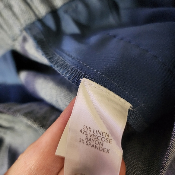 J.JILL stretch linen chambray pull on pant in blue size S - Picture 3 of 5